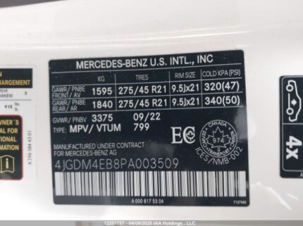 4JGDM4EB8PA003509 2023 MERCEDES-BENZ