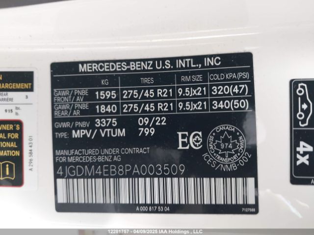 4JGDM4EB8PA003509 2023 MERCEDES-BENZ