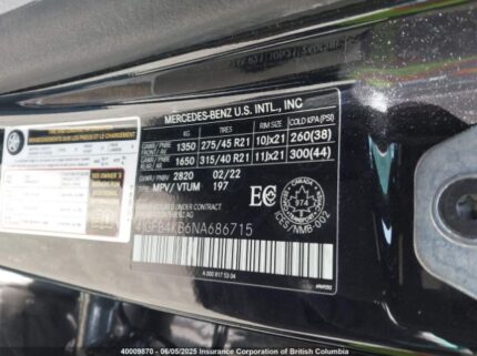 4JGFB4KB6NA686715 2022 MERCEDES-BENZ