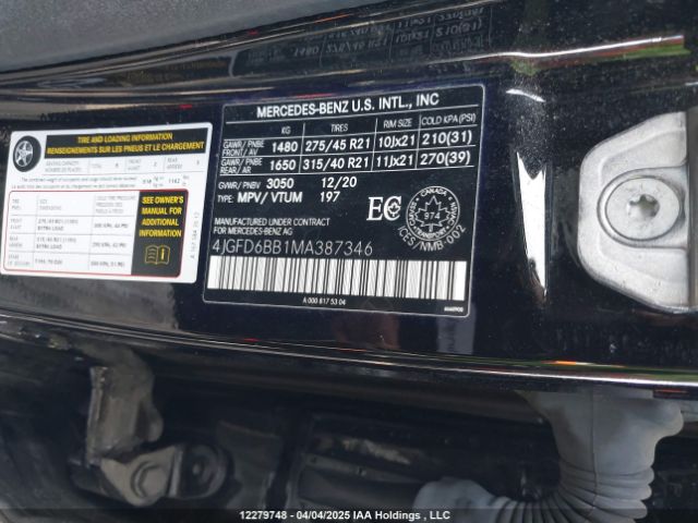 4JGFD6BB1MA387346 2021 MERCEDES-BENZ