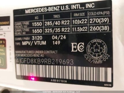 4JGFD8KB9RB219693 2024 MERCEDES-BENZ