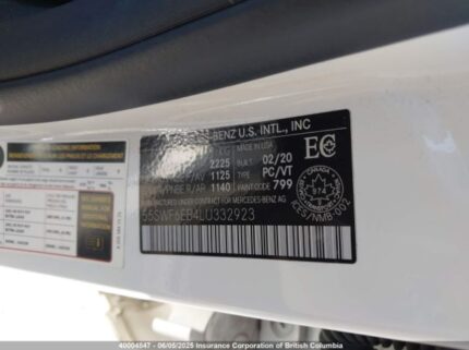 55SWF6EB4LU332923 2020 MERCEDES-BENZ