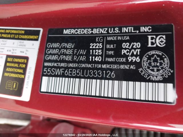 55SWF6EB5LU333126 2020 MERCEDES-BENZ