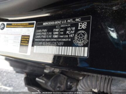 55SWF8EB4KU287489 2019 MERCEDES-BENZ