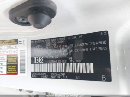 5TDGZRBH0LS501600 2020 TOYOTA