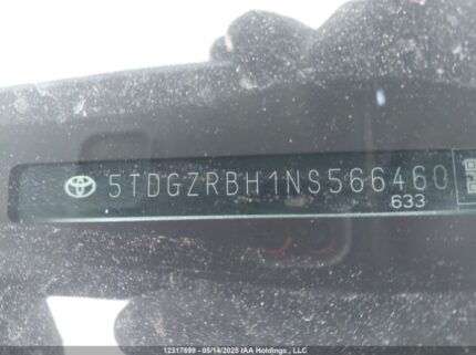 5TDGZRBH1NS566460 2022 TOYOTA