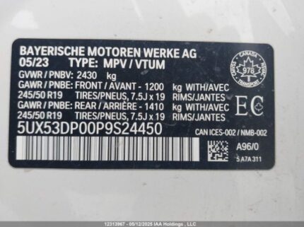 5UX53DP00P9S24450 2023 BMW