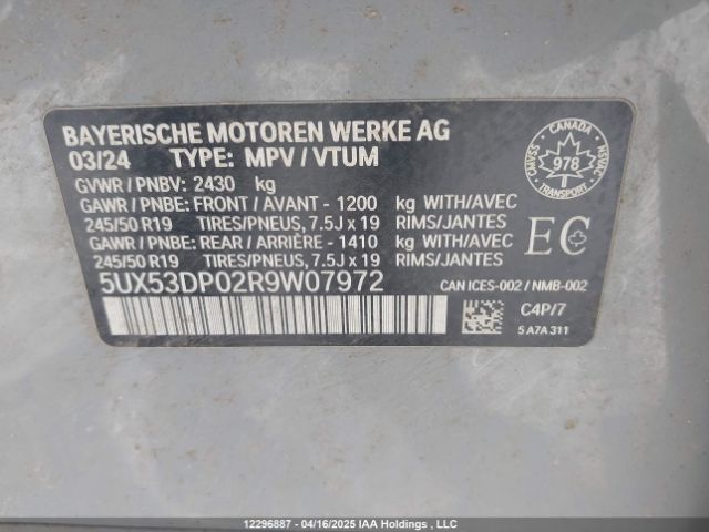 5UX53DP02R9W07972 2024 BMW