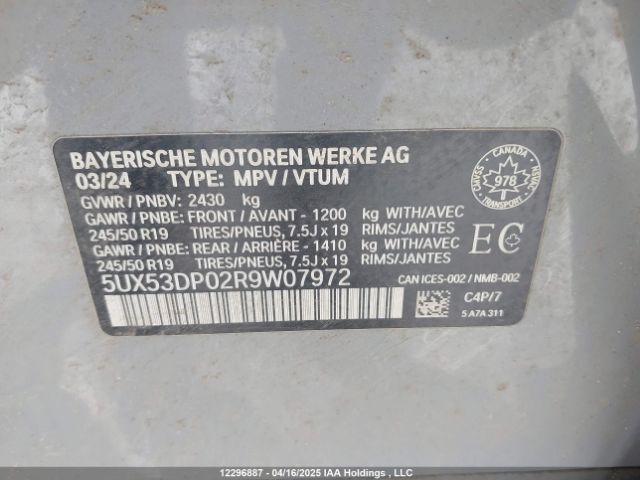 5UX53DP02R9W07972 2024 BMW