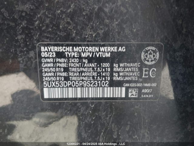 5UX53DP05P9S23102 2023 BMW