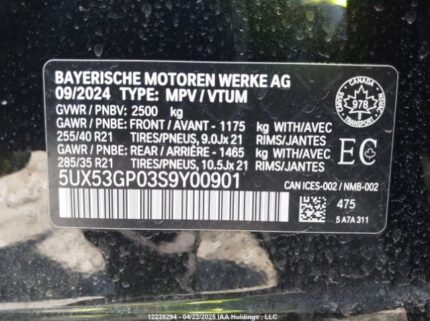 5UX53GP03S9Y00901 2025 BMW