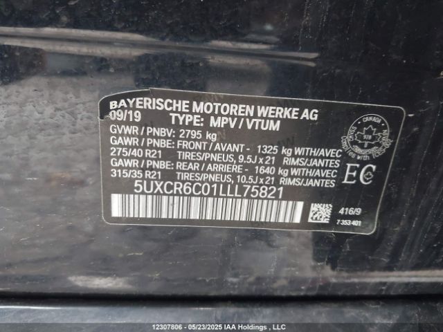 5UXCR6C01LLL75821 2020 BMW
