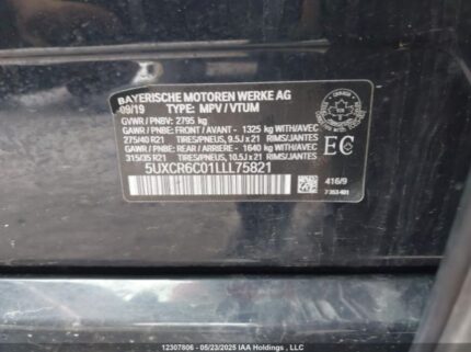 5UXCR6C01LLL75821 2020 BMW
