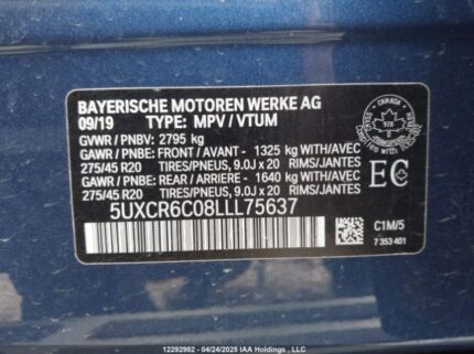 5UXCR6C08LLL75637 2020 BMW
