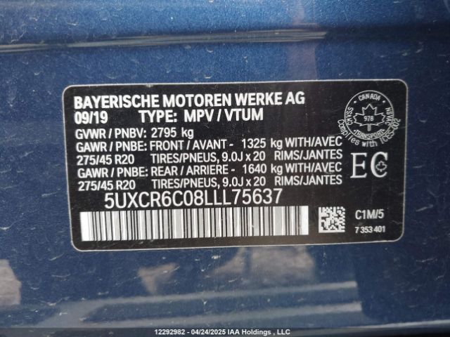 5UXCR6C08LLL75637 2020 BMW