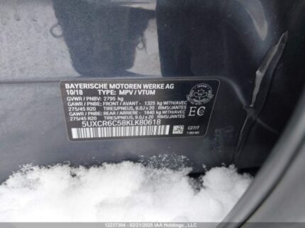 5UXCR6C58KLK80618 2019 BMW