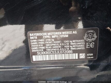 5UXKR0C53JL072086 2018 BMW