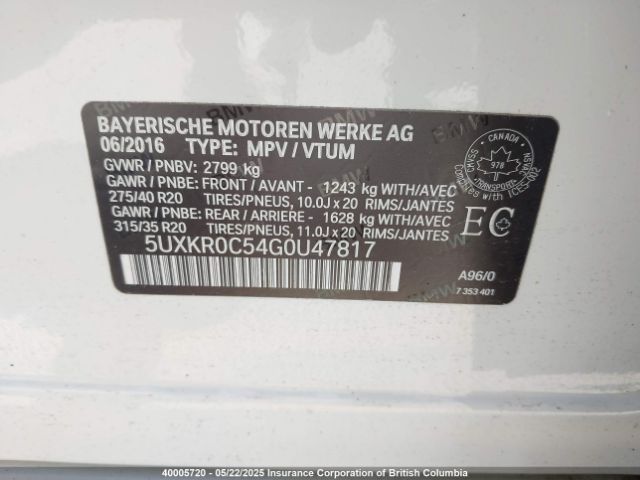 5UXKR0C54G0U47817 2016 BMW