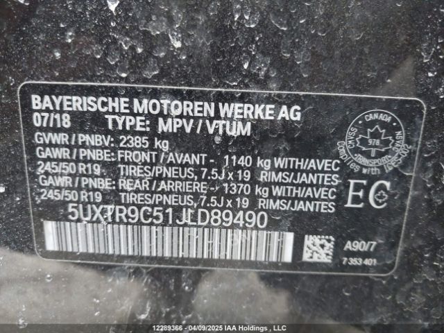 5UXTR9C51JLD89490 2018 BMW