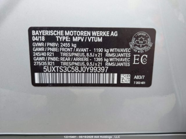 5UXTS3C58J0Y99397 2018 BMW