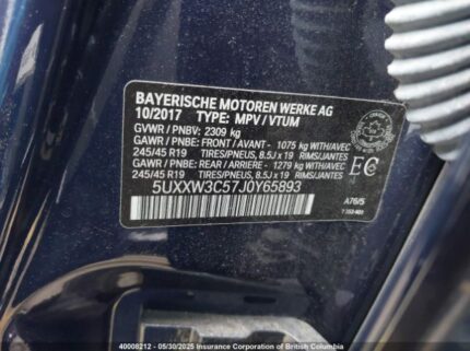 5UXXW3C57J0Y65893 2018 BMW
