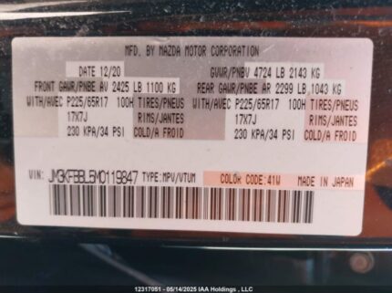 JM3KFBBL5M0119847 2021 MAZDA