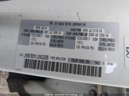 JM3KFBCM1J0402295 2018 MAZDA