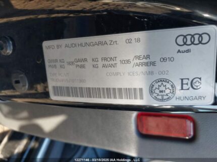 TRUC5AFV5J1011360 2018 AUDI
