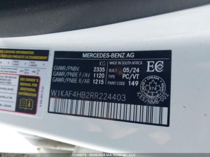 W1KAF4HB2RR221403 2024 MERCEDES-BENZ