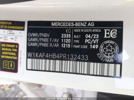 W1KAF4HB4PR132433 2023 MERCEDES-BENZ