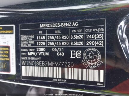W1N0J8EB7MF977220 2021 MERCEDES-BENZ