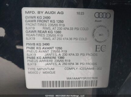 WA1AAAFY3R2027628 2024 AUDI