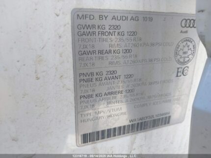 WA1AECF32L1034684 2020 AUDI
