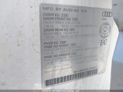 WA1AECF32L1034684 2020 AUDI