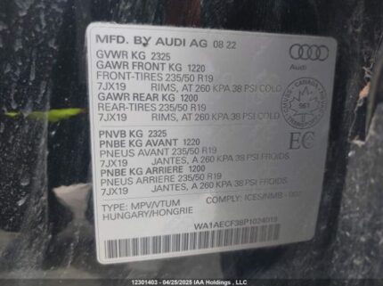 WA1AECF38P1024019 2023 AUDI