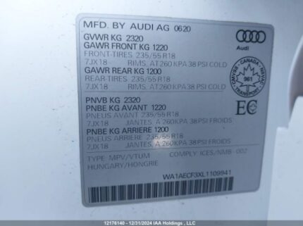 WA1AECF3XL1109941 2020 AUDI