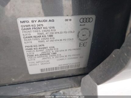 WA1BNAFYXJ2235604 2018 AUDI