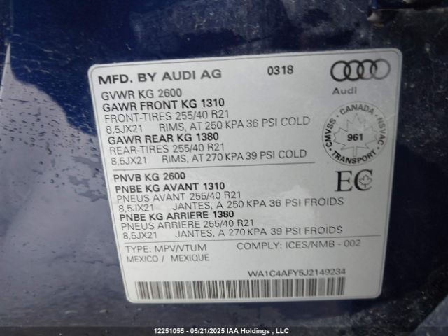 WA1C4AFY5J2149234 2018 AUDI