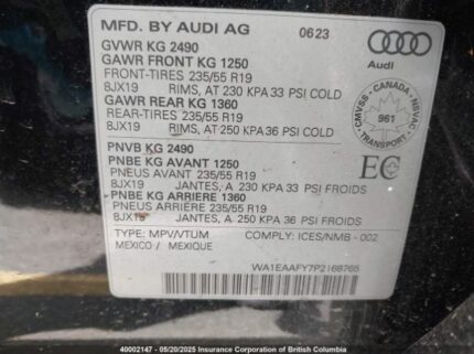 WA1EAAFY7P2168765 2023 AUDI