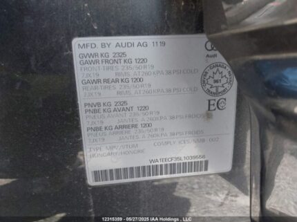 WA1EECF35L1039556 2020 AUDI