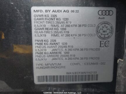 WA1EECF36N1142133 2022 AUDI