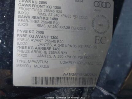 WA1F2AFY9R2077629 2024 AUDI