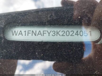 WA1FNAFY3K2024051 2019 AUDI
