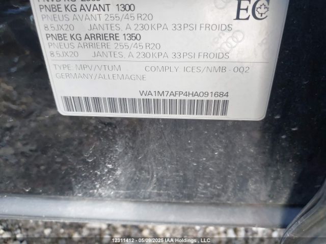 WA1M7AFP4HA091684 2017 AUDI