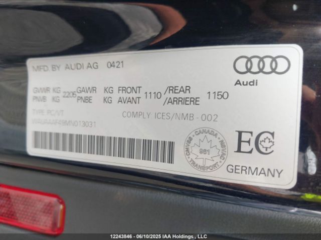 WAUAAAF49MN013031 2021 AUDI