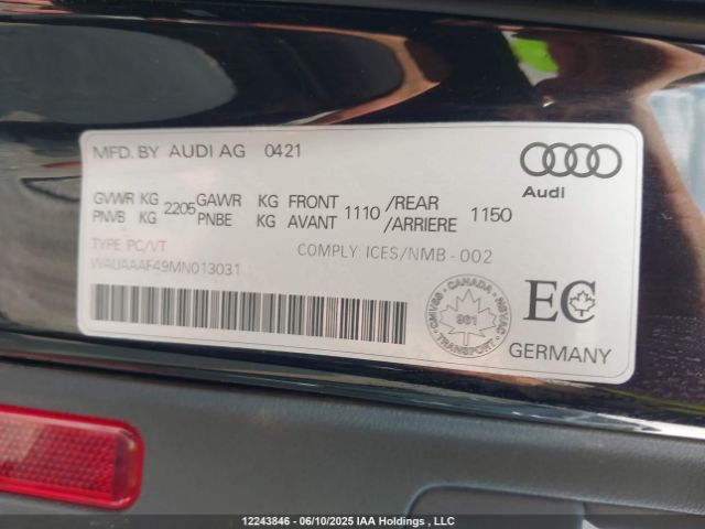 WAUAAAF49MN013031 2021 AUDI