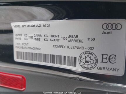 WAUABAF47MA087455 2021 AUDI