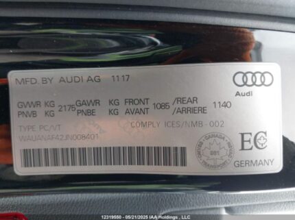 WAUANAF42JN008401 2018 AUDI