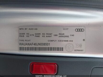 WAUANAF46JN008501 2018 AUDI