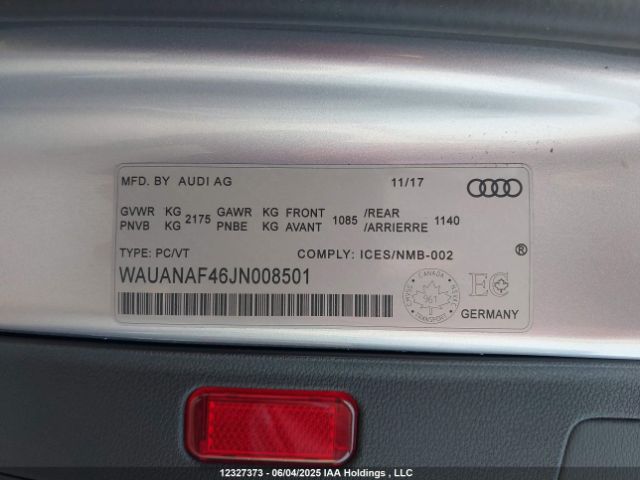 WAUANAF46JN008501 2018 AUDI